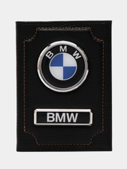 Обложка для автодокументов BMW из натуральной кожи/бумажник