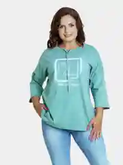 Мятный футболка женская с длинным рукавом, 100% хлопок, большие размеры