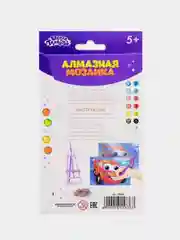 Алмазная мозаика на подставке Гонщик для детей, размер 10 х 15 см. Набор для творчества
