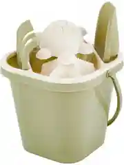 Песочный хаки песочный набор Lalababy (ведерко, сито, совочек, грабельки, 4 формочки)