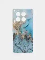 Голубой чехол на Tecno Camon 30 5G / Текно Камон 30 5G прозрачный, с рисунком, защита камеры