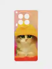 Желтый чехол на Tecno Camon 30 5G / Текно Камон 30 5G прозрачный, с рисунком, защита камеры