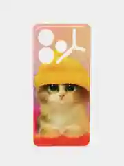 Желтый силиконовый чехол на Tecno Pova 6 / Текно Пова 6 прозрачный, с рисунком, защита камеры