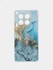 Голубой чехол на Tecno Camon 30 4G / Текно Камон 30 4G прозрачный, с рисунком, защита камеры