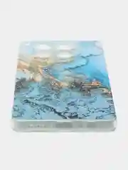 Голубой чехол на Tecno Camon 30 4G / Текно Камон 30 4G прозрачный, с рисунком, защита камеры