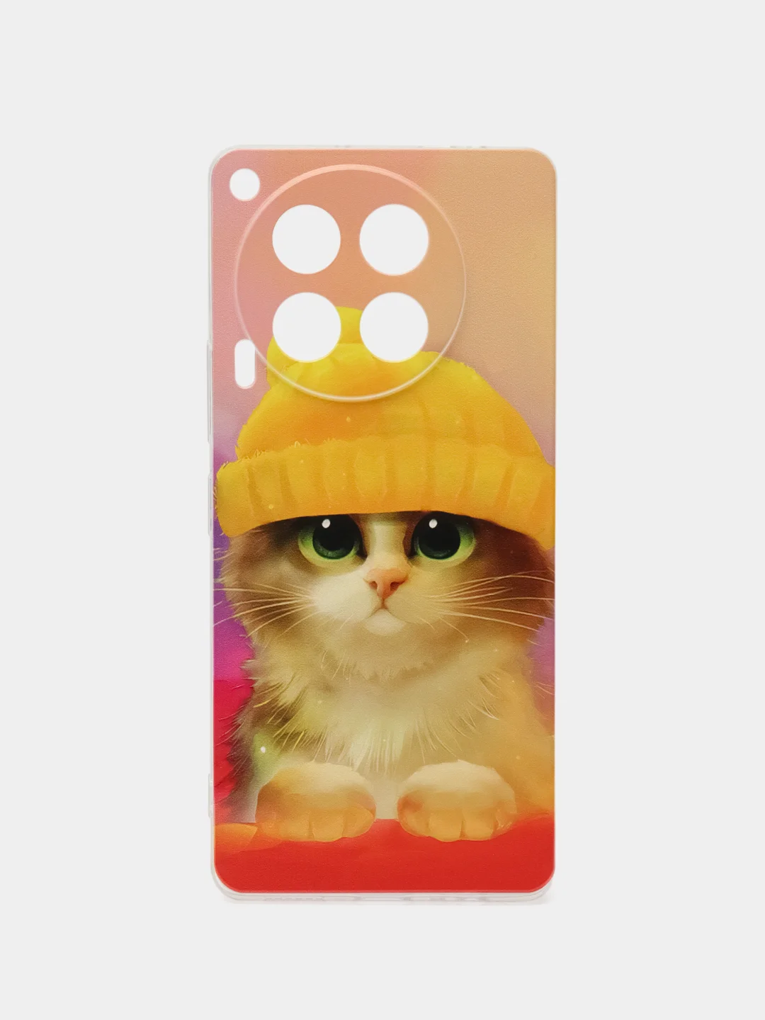 Желтый чехол на Tecno Camon 30 4G / Текно Камон 30 4G прозрачный, с рисунком, защита камеры