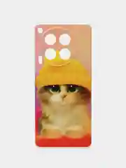 Желтый чехол на Tecno Camon 30 4G / Текно Камон 30 4G прозрачный, с рисунком, защита камеры