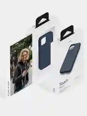 Темно-синий чехол для iPhone 15 uBear Touch Mag Case, MagSafe совместимый, софт-тач