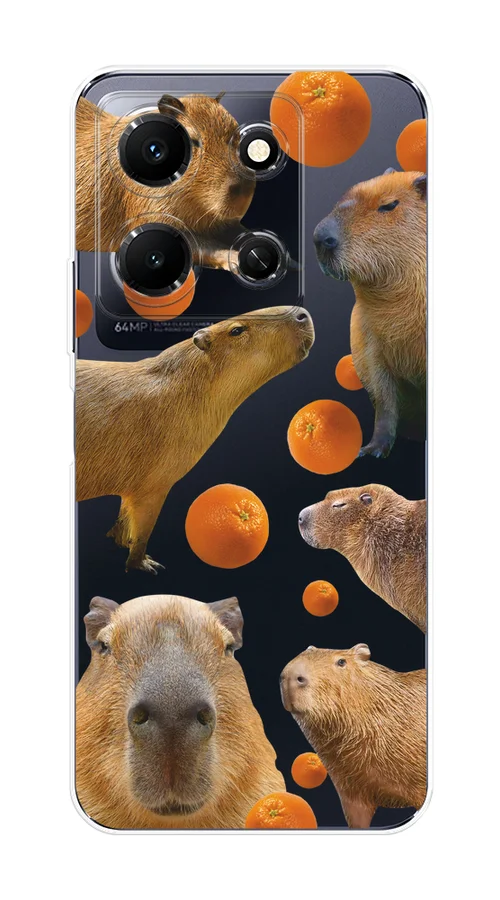 Хаки чехол для Infinix Note 30i (Инфиникс Нот 30и), прозрачный, с рисунком, защита камеры