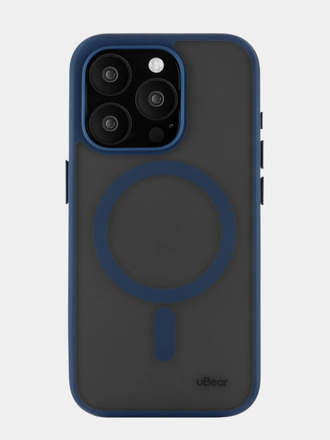 Темно-синий чехол для iPhone 15 Pro Max uBear Cloud Mag Case, MagSafe совместимый, усиленный, силк-тач