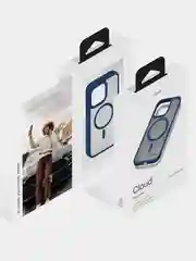 Темно-синий чехол для iPhone 15 Pro Max uBear Cloud Mag Case, MagSafe совместимый, усиленный, силк-тач