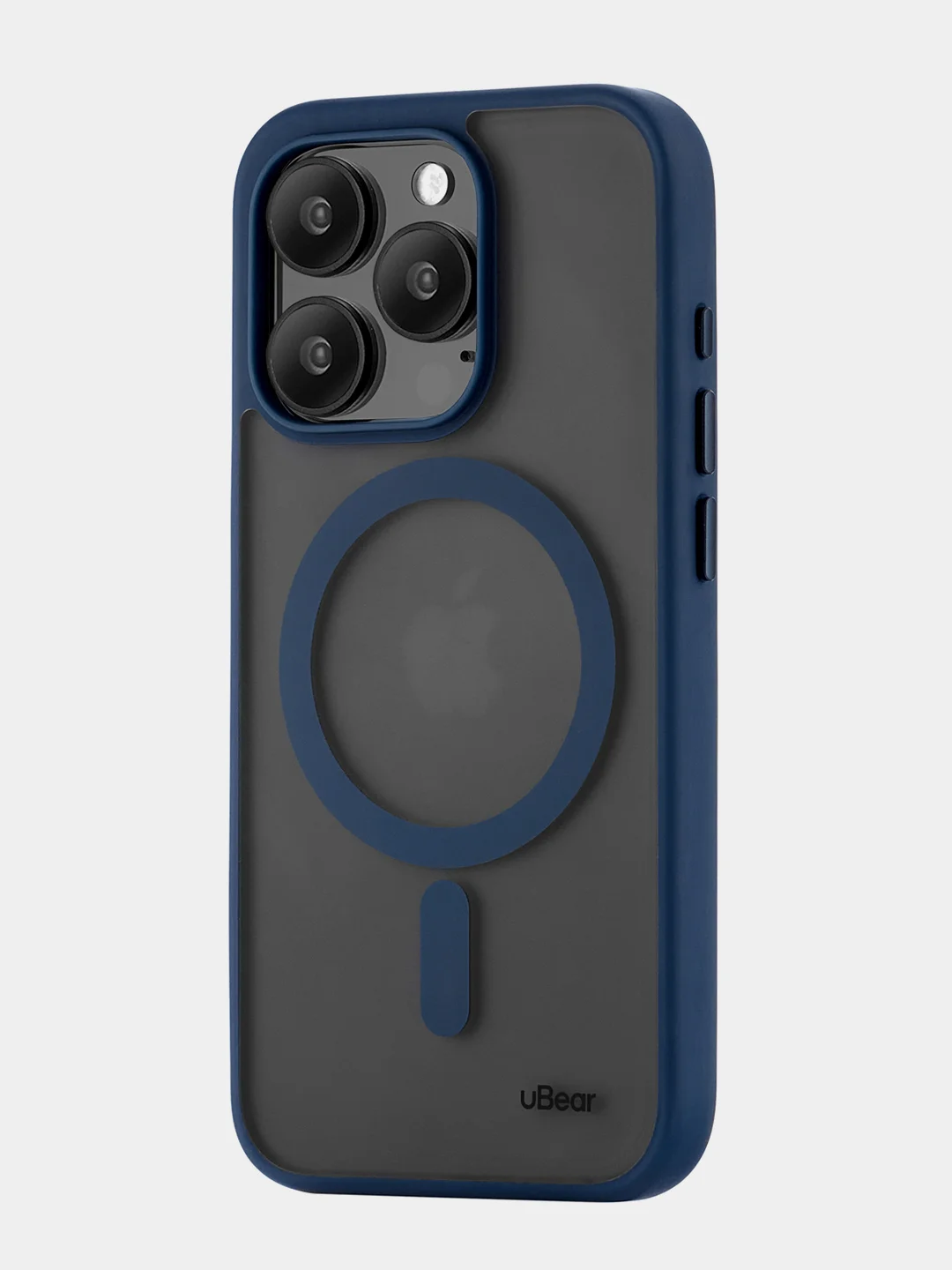 Темно-синий чехол для iPhone 15 Pro Max uBear Cloud Mag Case, MagSafe совместимый, усиленный, силк-тач