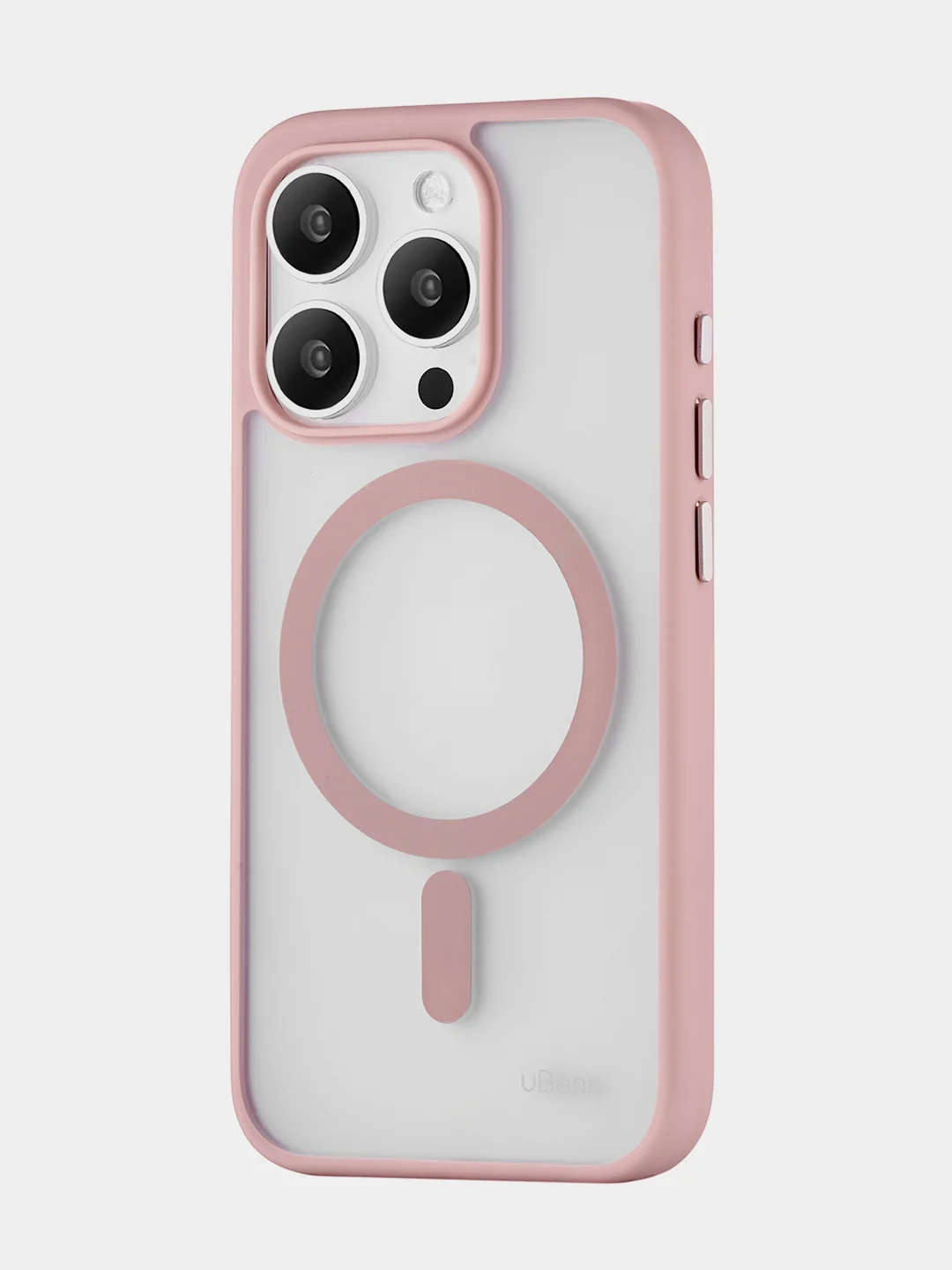 Розовый чехол для iPhone 15 Pro Max uBear Cloud Mag Case, MagSafe совместимый, усиленный, силк-тач