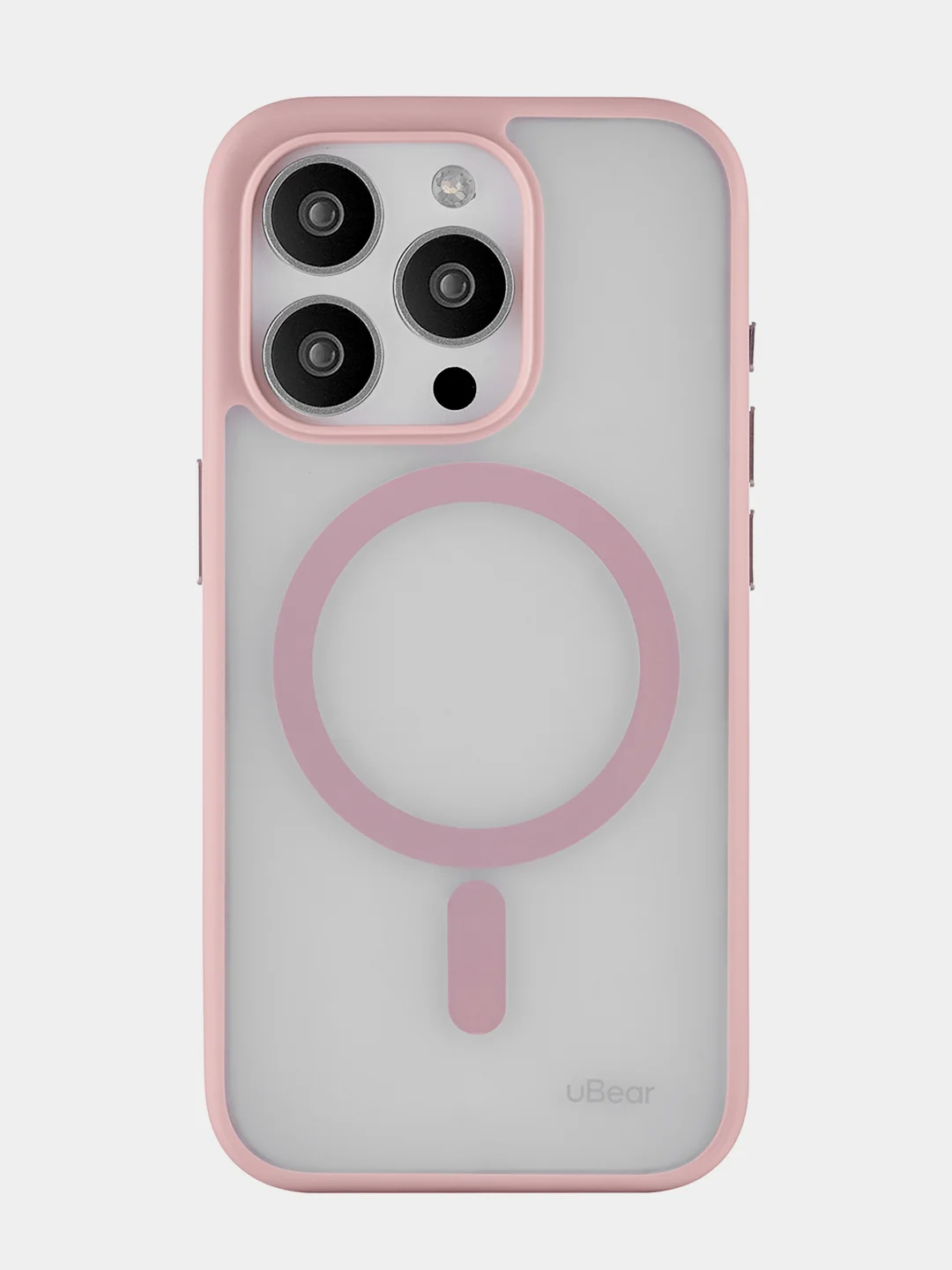 Розовый чехол для iPhone 15 Pro Max uBear Cloud Mag Case, MagSafe совместимый, усиленный, силк-тач