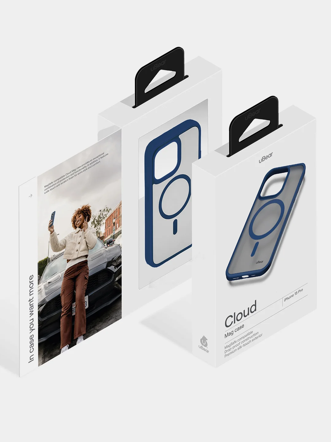 Розовый чехол для iPhone 15 Pro uBear Cloud Mag Case, MagSafe совместимый, усиленный, силк-тач