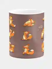 Кружка керамическая подарок Лисы Веселые лисички Йоги