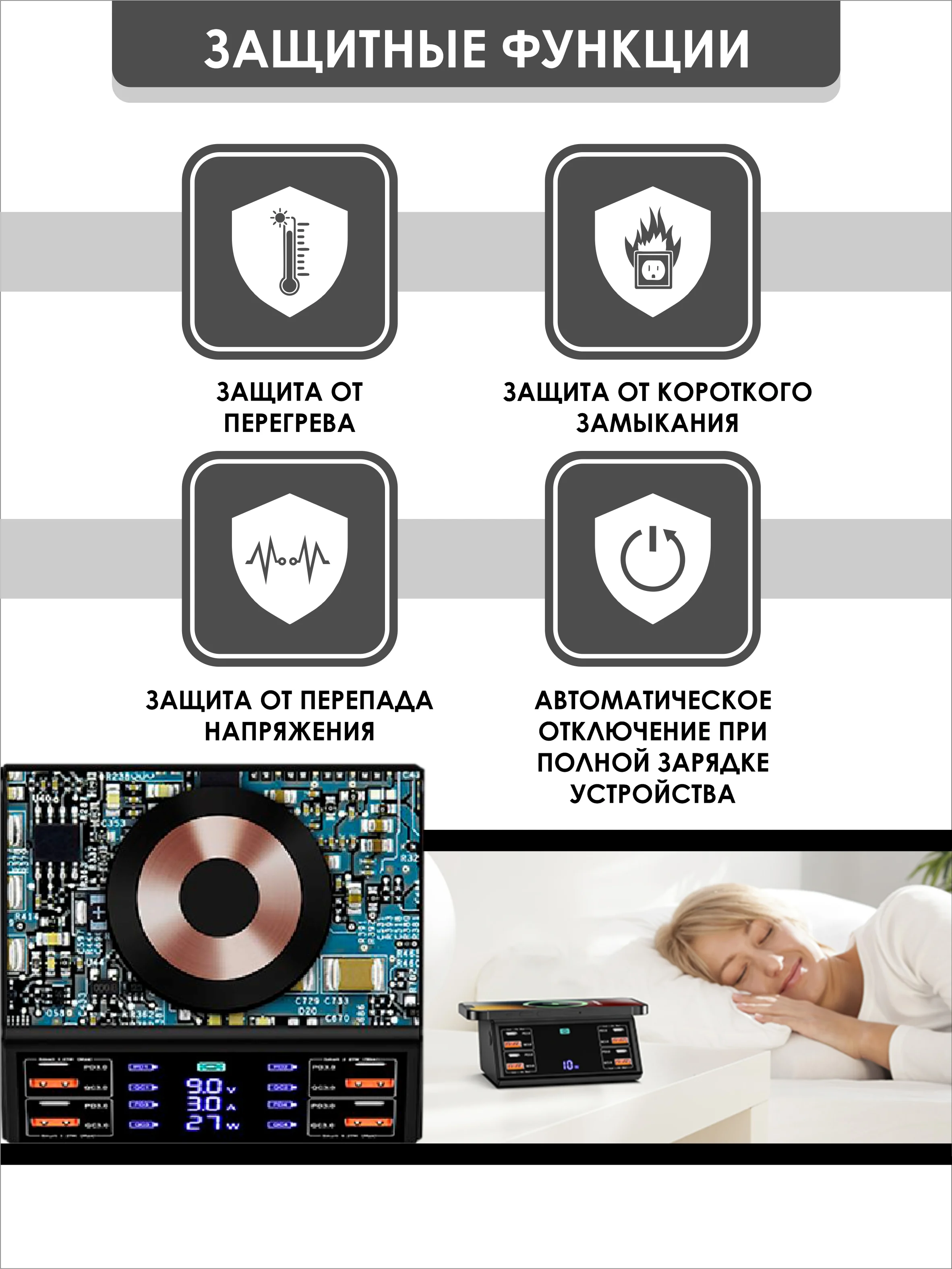 Черный сетевое зарядное устройство для телефона и гаджетов