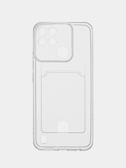 Чехол противоударный Realme C21Y C25Y C15 C25 C25S Реалми прозрачный с карманом для карты