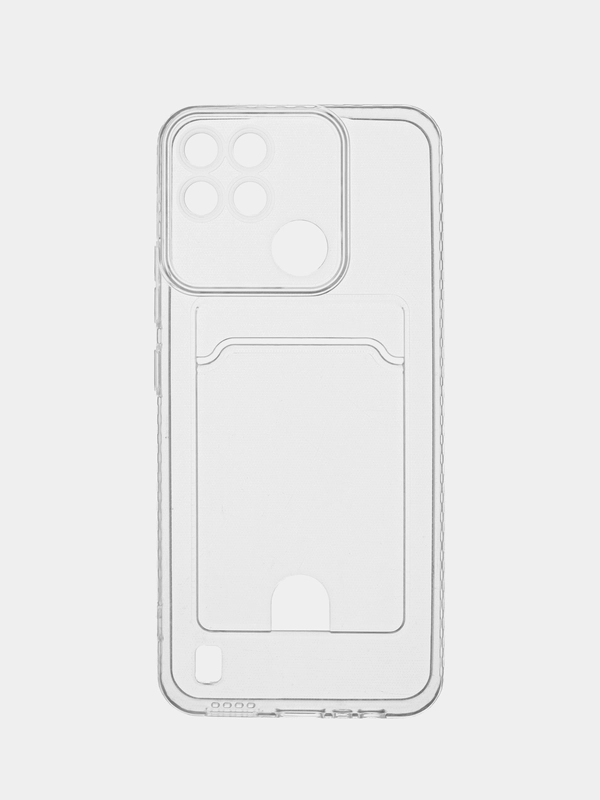 Чехол противоударный Realme C21Y C25Y C15 C25 C25S Реалми прозрачный с карманом для карты