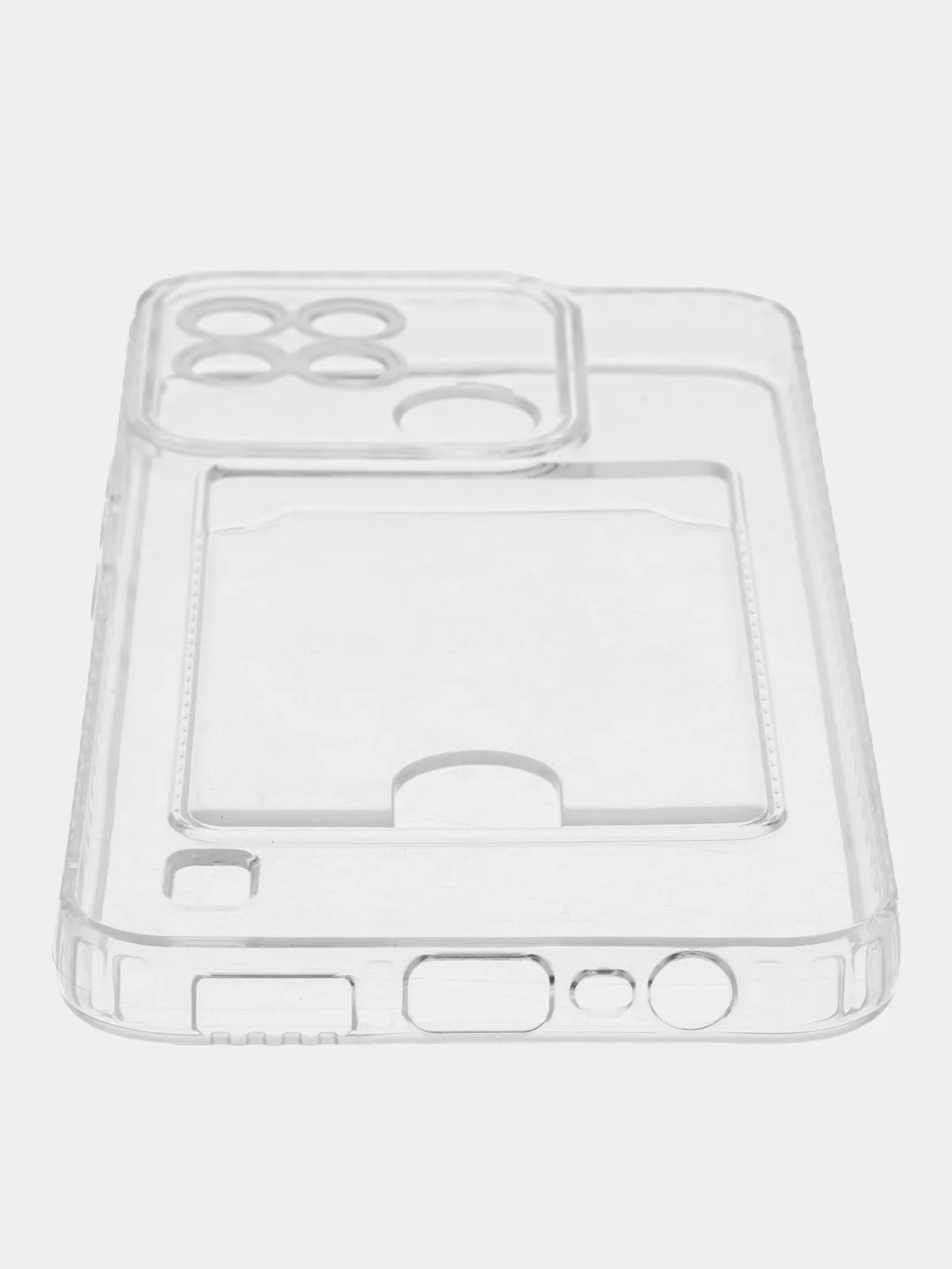 Ледяной чехол противоударный Realme C21Y C25Y C15 C25 C25S Реалми прозрачный с карманом для карты