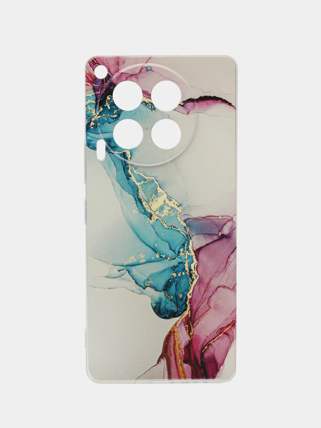 Ледяной чехол на Tecno Camon 30 4G / Текно Камон 30 4G прозрачный, с рисунком, защита камеры