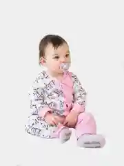 Розовый комбинезон слип для новорожденных мальчиков и девочек Бактра хлопок рост 74-86 см