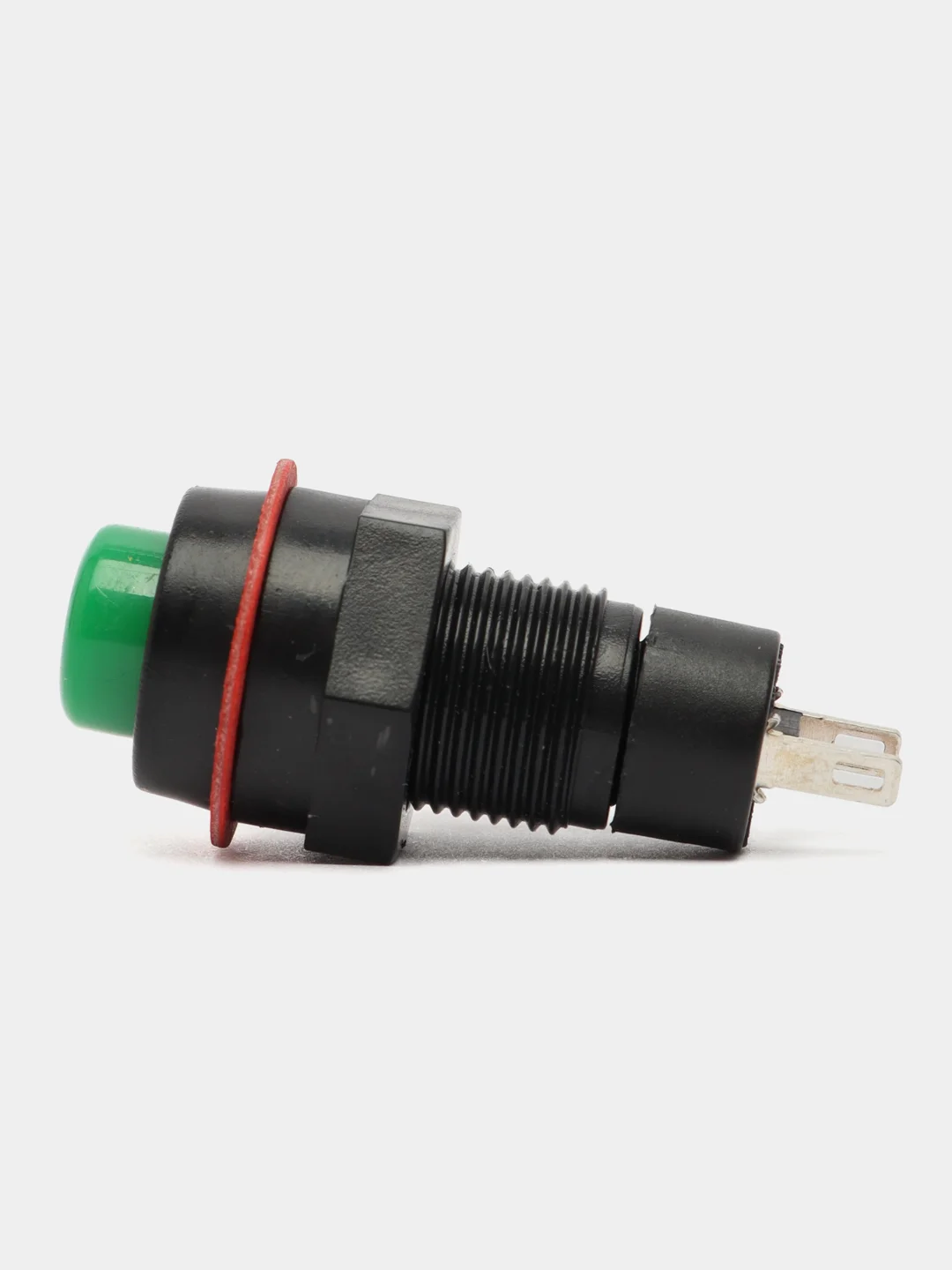 Кнопка DS-211 2A/250VAC с фиксацией зеленая, без подсветки