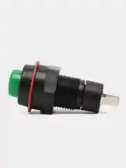 Кнопка DS-211 2A/250VAC с фиксацией зеленая, без подсветки