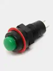 Кнопка DS-211 2A/250VAC с фиксацией зеленая, без подсветки