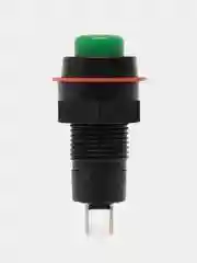 Кнопка DS-211 2A/250VAC с фиксацией зеленая, без подсветки