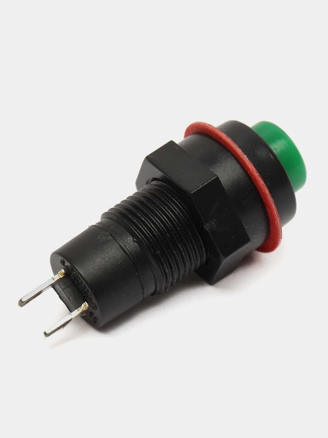 Кнопка DS-211 2A/250VAC с фиксацией зеленая, без подсветки