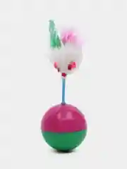 Игрушка для кошки Неваляшка с мышкой/ мяч для кошки/ шарик с мышкой для котят/ когтеточка