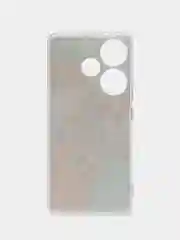 Светло-оранжевый силиконовый чехол на Redmi Turbo 3 / Редми Турбо 3 прозрачный, с рисунком, защита камеры