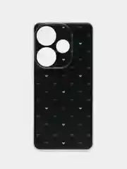 Черный силиконовый чехол на Redmi Turbo 3 / Редми Турбо 3 прозрачный, с рисунком, защита камеры