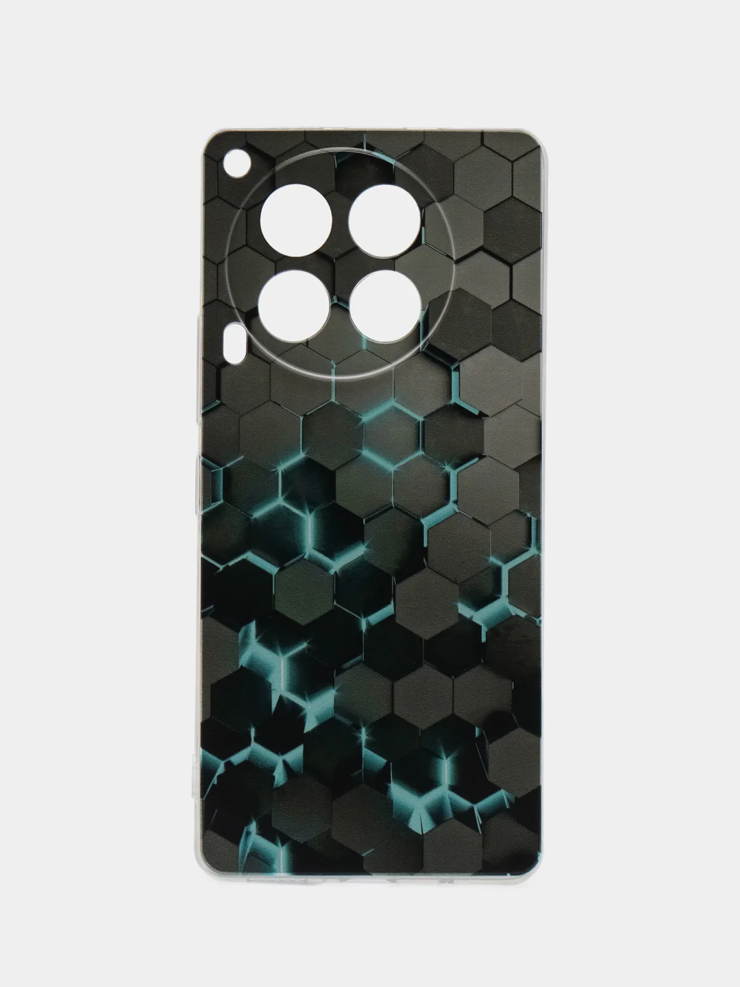 Бирюзовый чехол на Tecno Camon 30 5G / Текно Камон 30 5G прозрачный, с рисунком, защита камеры