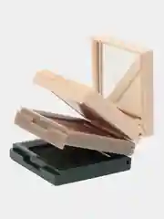 Зеленый тени для век палетка QiBest, матовые, блестящие, нюд, мини-палетка, 3 оттенка, 7,5 г