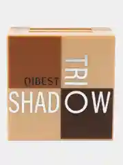 Коричневый тени для век палетка QiBest, матовые, блестящие, нюд, мини-палетка, 3 оттенка, 7,5 г