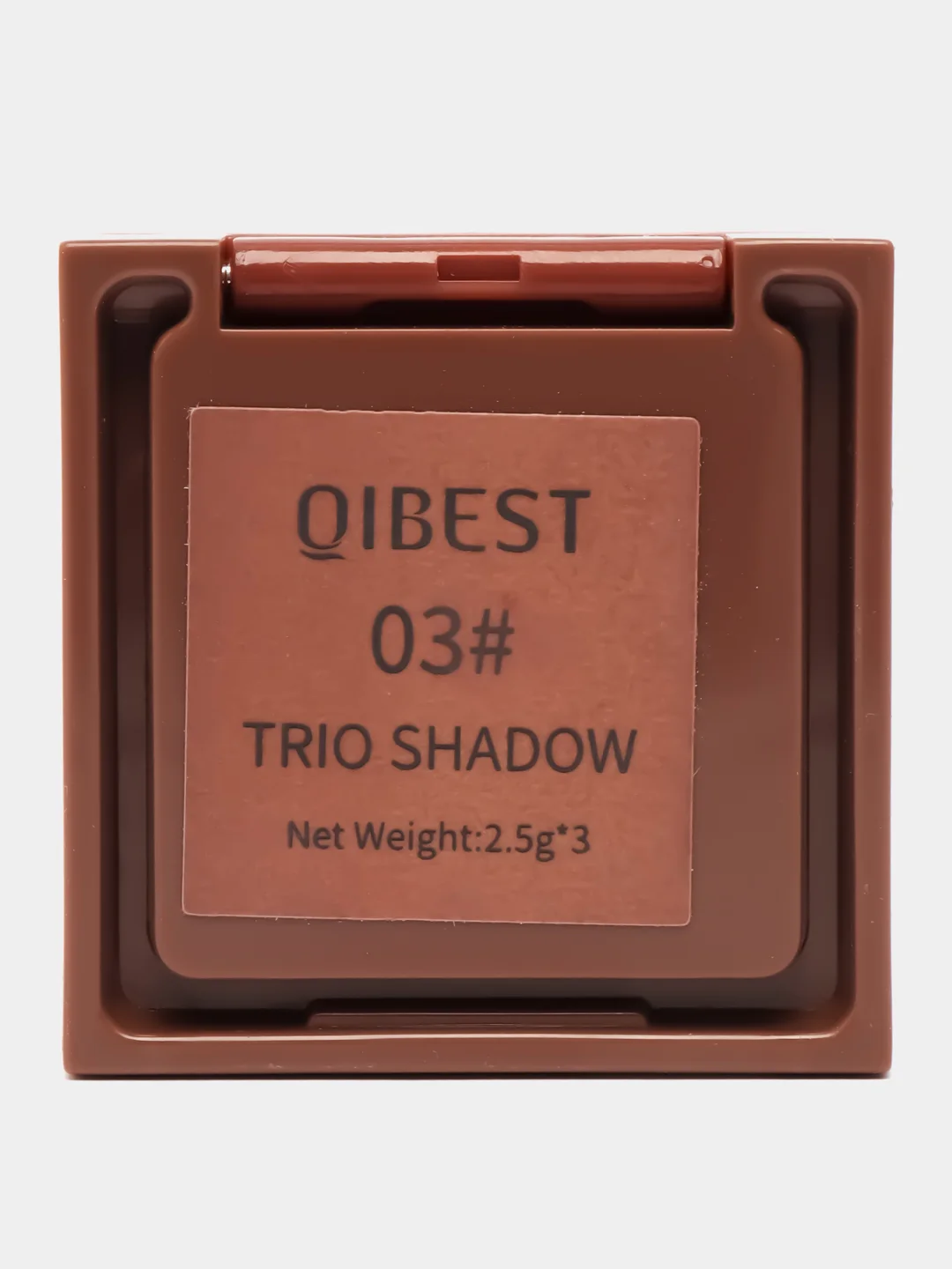 Коричневый тени для век палетка QiBest, матовые, блестящие, нюд, мини-палетка, 3 оттенка, 7,5 г
