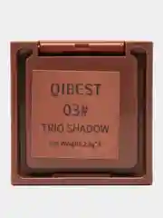 Коричневый тени для век палетка QiBest, матовые, блестящие, нюд, мини-палетка, 3 оттенка, 7,5 г