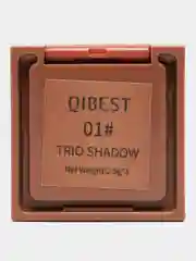 Бежевый тени для век палетка QiBest, матовые, блестящие, нюд, мини-палетка, 3 оттенка, 7,5 г
