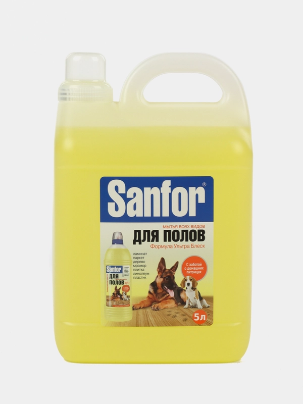 Средство для пола SANFOR Забота о питомцах Ультра Блеск, 5 л