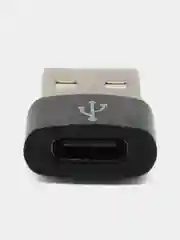 Черный адаптер-переходник USB Type-C на USB-A OTG