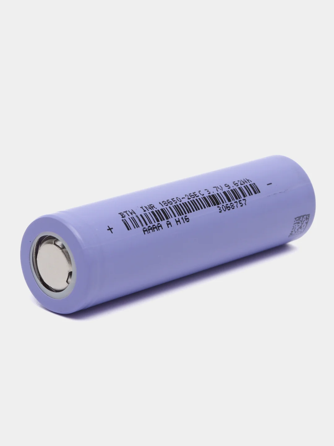 Аккумулятор литий-ионный 18650 2600mah 3C 8А BTW 25E INR (факт. 2600mah) плоский +