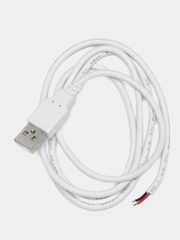 Кабель USB-A 2.0 (2 жилы) (1 метр) Белый