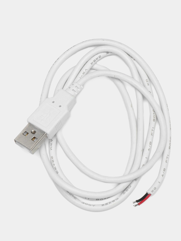 Кабель USB-A 2.0 (2 жилы) (1 метр) Белый