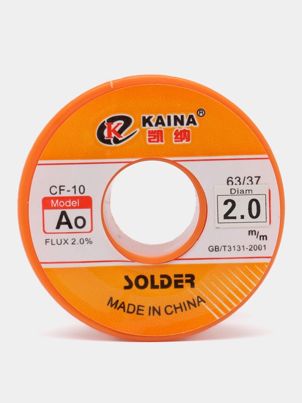 Припой KAINA A 2.0мм Sn63/Pb37 с флюсом CF-10 34гр