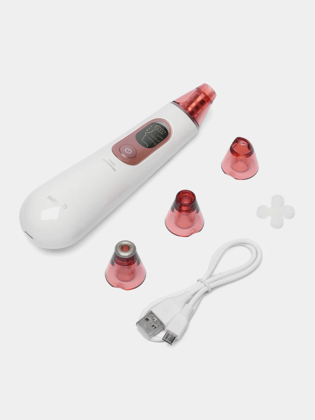 Пудровый вакуумный очиститель пор, для чистки лица от акне Wellskins Electric Blackhead Cleaner