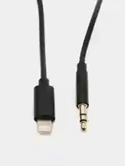 Черный кабель AUX-Lightning, для iPhone, 3,5 jack, 1 м