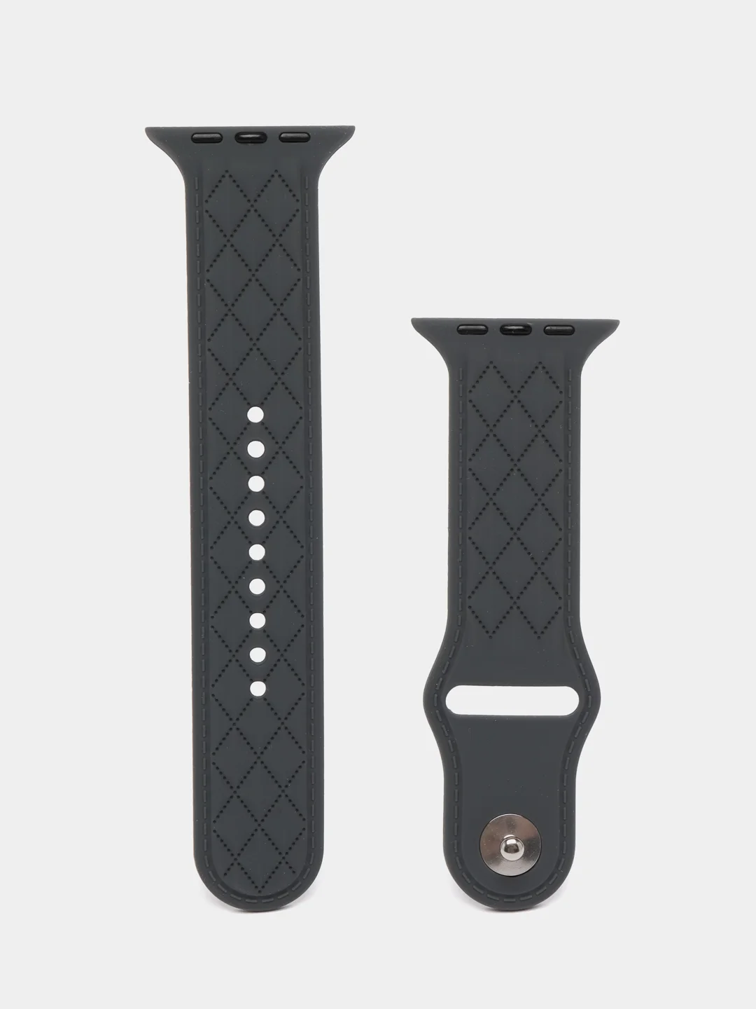 Серый силиконовый ремешок c гравировкой для Apple Watch 38mm/40mm/41mm/42mm/44mm/45mm/49mm