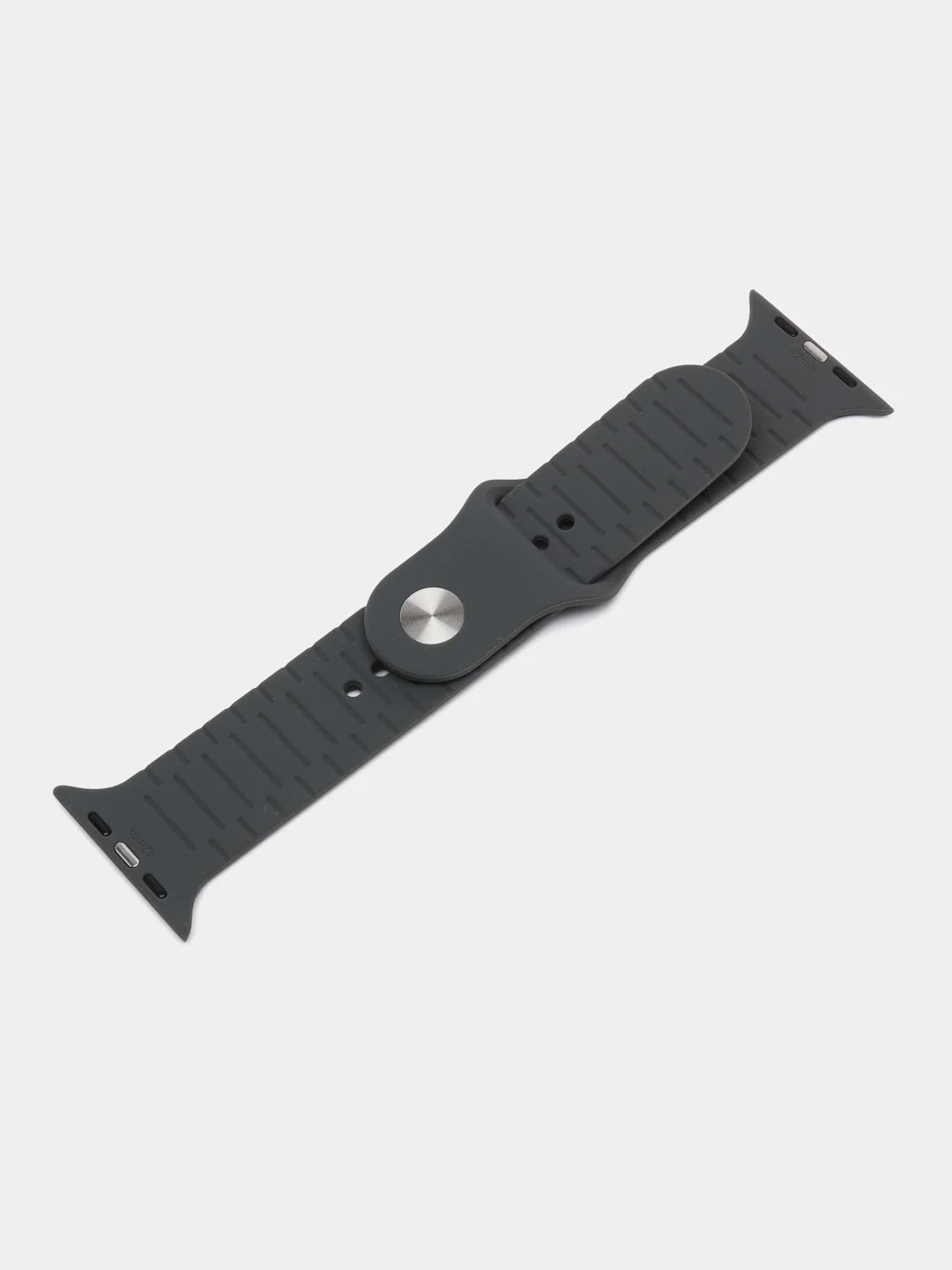 Серый силиконовый ремешок c гравировкой для Apple Watch 38mm/40mm/41mm/42mm/44mm/45mm/49mm
